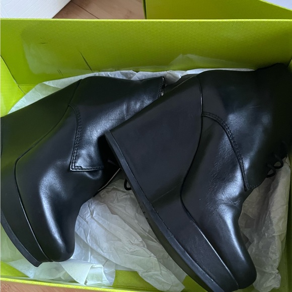 Ted Baker Elkma Black Wedge Ankle Boots - Picture 3 of 4
